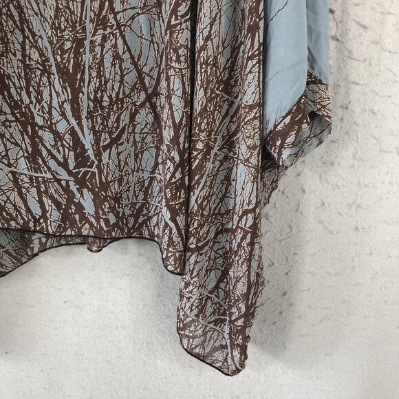 Mesmerize Poncho Top Womens M Tree Branch Print Flowy Layered Dakota Boho Fairy - Picture 14 of 16